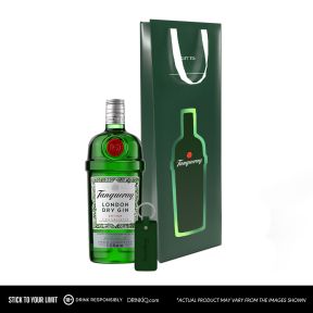 Tanqueray Gin 750ml w/ FREE Green Tanqueray Gift Bag and Keychain