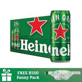 Heineken Original Beer Can 330ml x24 (Case) with FREE H150 Fanny Pack