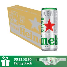 Heineken Silver Beer Can 330ml x24 (Case) with FREE H150 Fanny Pack
