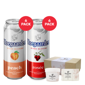 Hoegaarden Peach Beer 500ml Can x 6 &  Rosee Beer 500ml Can x 6 w/ FREE Pampering Kit