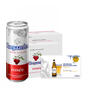 Buy 1 Take 1 Hoegaarden Rosée Beer 330ml Can (48 Cans) W/ FREE Laptop Mat