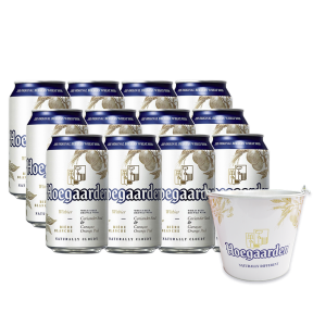 Hoegaarden White Beer 330ml Can X 12 w/ FREE 1pc. Hoegaarden bucket