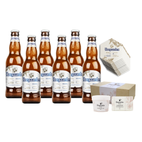 Hoegaarden White 330ml Bottle x6  w/ FREE coaster pack & Beer Soap kit