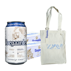 Buy 1 Take 1 Hoegaarden White Beer 330ml Can Case (48 cans) w/ FREE Tote Bag