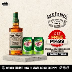 Jack Daniel's Tennessee Rye Whiskey 700ml w/ FREE 2 cans of Canada Dry Ginger Ale