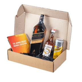 Johnnie Walker World Class High Ball Collection Kit (Inclusion: JW Black Label 1L x1, Schweppes 325ml Can x1, Monin Caramel Syrup 250ml x1, and JW Recipe Guide)
