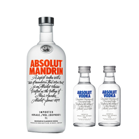 Absolut Mandarin Vodka 1L W/ FREE 2pcs. Absolut Vodka 50ml