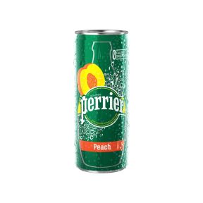 Perrier Peach Flavored Carbonated Mineral Water 250ml Can