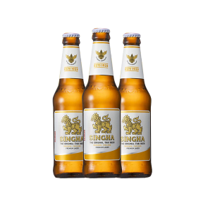 Singha Lager Beer 330ml bottle x 3