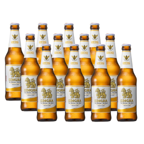 Singha Lager Beer 330ml bottle x 12