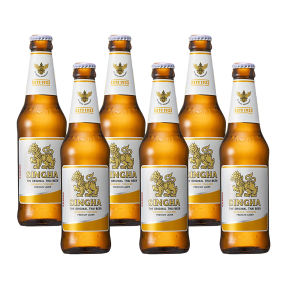 Singha Lager Beer 330ml bottle x 6