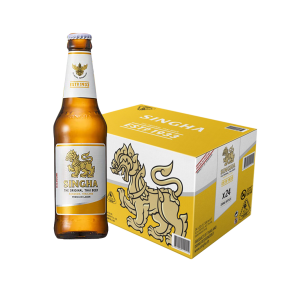 Singha Lager Beer 330ml bottle x 24 (case)