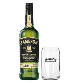 Jameson Irish Whiskey Stout Edition 700ml with FREE Jameson Ginger & Lime Jar Glass 350ml