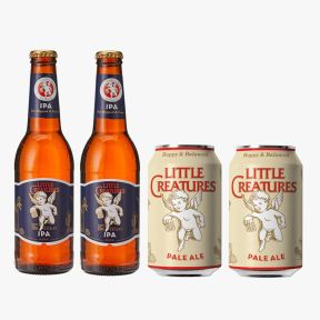 Little Creatures Variety Pack: 2x IPA 330ml Bottle, 2x Pale Ale 375ml Can (Total 4 Items) Expiry: IPA - 11/27/2023, Pale Ale - 11/21/2023