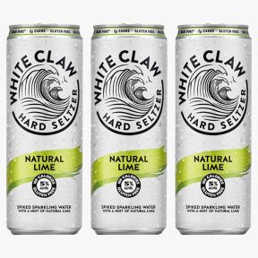 3x White Claw Natural Lime Seltzer 330ml 